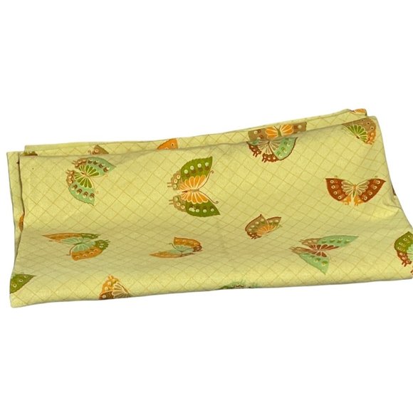 Vintage Lady Pepperell Polyester Butterfly Yellow Blanket Large Thick - Picture 4 of 12
